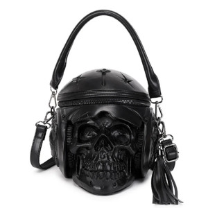 Sac Tête de Mort Casque Noir "Entre vitesse et éternité"  Couleur noir