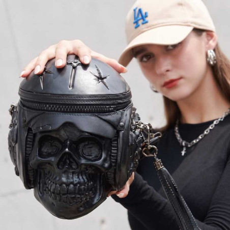 Sac Tête de Mort Casque Noir Entre vitesse et éternité