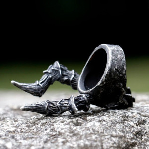 Vue generale Bague Tête de Mort "Crâne Démoniaque"