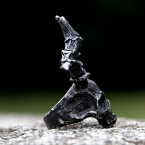 Vue Laterale Bague Tête de Mort "Crâne Démoniaque"