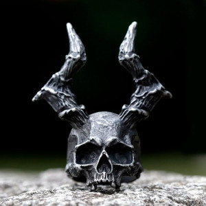 Avant Bague Tête de Mort "Crâne Démoniaque"