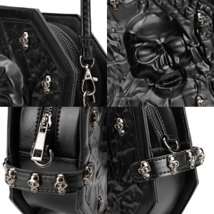 Détails du Sac Cercueil Gothique Tête de Mort Noir L'élégance des ténèbres