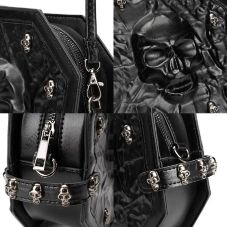 Détails du Sac Cercueil Gothique Tête de Mort Noir L'élégance des ténèbres