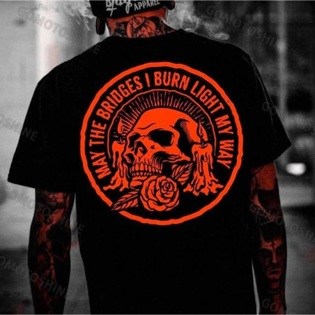 T-Shirt Tête de Mort « Brûler les Ponts »