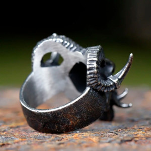 Vue Arrierre Bague Tête de Mort "Démon Infernal"
