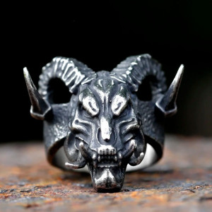 Avant Bague Tête de Mort "Démon Infernal"