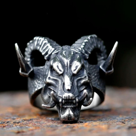 Avant Bague Tête de Mort "Démon Infernal"
