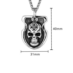 Dimensions Collier Tête de Mort « Le Blason des Ombres »