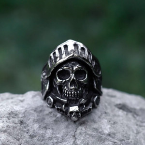 Avant Bague Tête de Mort "Chevalier Maudit"