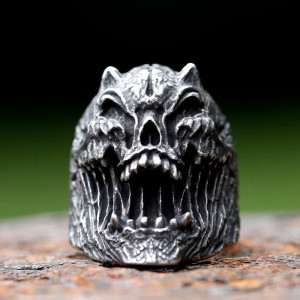 Bague Tête de Mort "Hurlement Infernal"