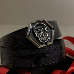 Avant Ceinture Tête de Mort Élégante « Hexagone du Crâne Royal » - 2 couleurs au choix !