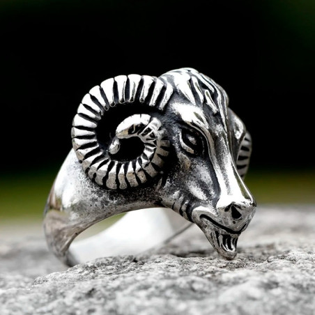 Bague Tête de Mort "Bélier Infernal"