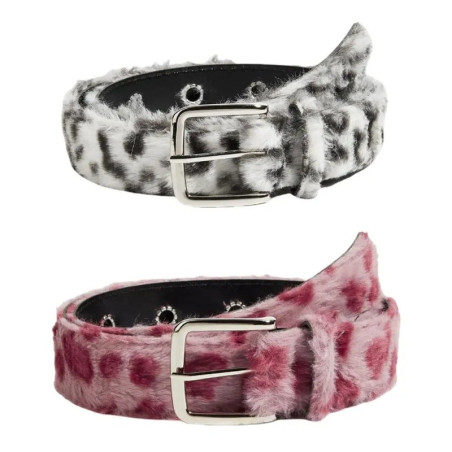Ceinture Rock Goth « Fourrure Fantôme Sauvage » - 2 couleurs au choix !