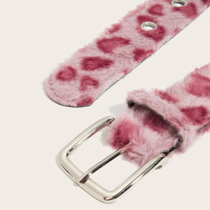 Vue detaille Ceinture Rock Goth « Fourrure Fantôme Sauvage » Couleur Rose