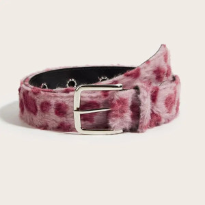 Ceinture Rock Goth « Fourrure Fantôme Sauvage »  Couleur Rose