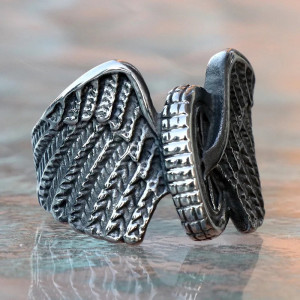 Avant Bague Biker "Ailes de Liberté"