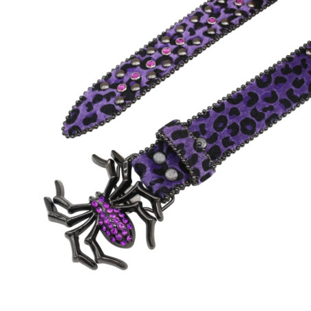 Vue detaille Ceinture Goth Rock Araignée « Veuve Cloutée » - 6 couleurs au choix !