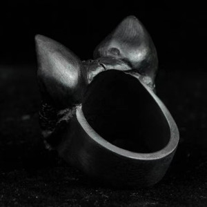 Vue Arrierre Bague Tête de Mort Crâne de Chauve-Souris