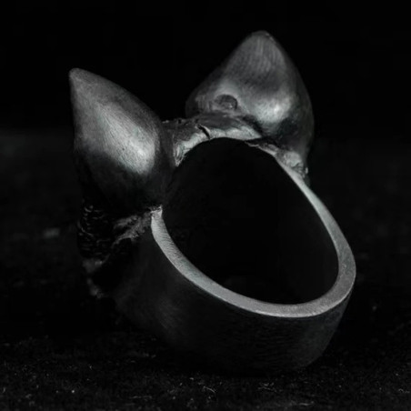 Vue Arrierre Bague Tête de Mort Crâne de Chauve-Souris