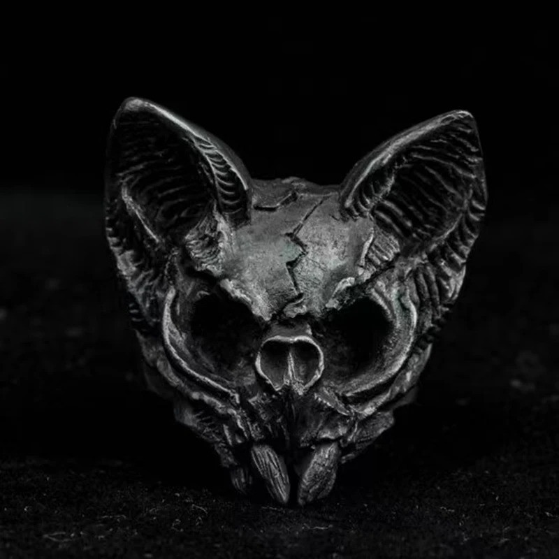 Bague Tête de Mort Crâne de Chauve-Souris