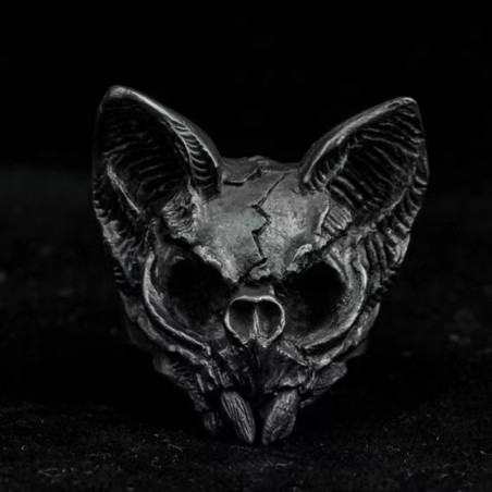 Bague Tête de Mort Crâne de Chauve-Souris