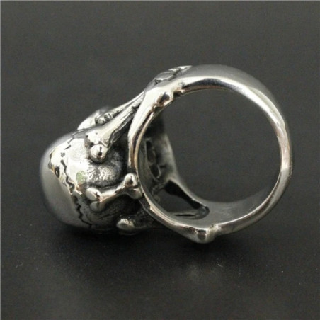 Vue Arrierre Bague Tête de Mort Crâne Flibustier