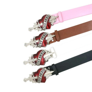 Vue deaille Ceinture Rock Cœur « Cœur Percé Love Hurts » - 4 couleurs au choix !
