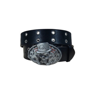 Ceinture Tête de Mort Poker « Crâne As des Ombres »