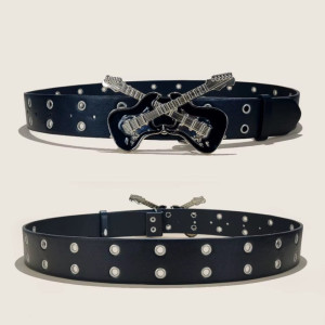 Détails de la Ceinture Rock « Guitares Croisées Rebelles »