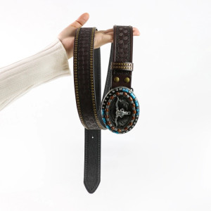 Ceinture Tête de Mort Western « Crâne Sombre Élégance Noire »
