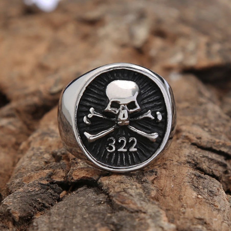 Avant Bague Tête de Mort « Skull & Bones 322 »