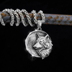 Collier Viking Loup "Pendentif Nordique Forêt Sauvage"