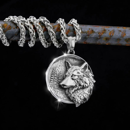 Collier Viking Loup "Pendentif Nordique Forêt Sauvage"