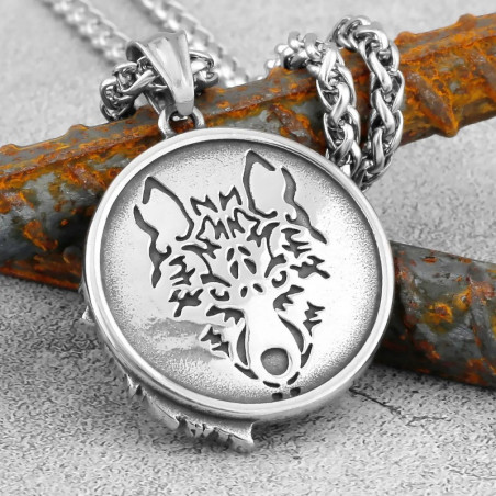 Avant Collier Viking Loup "Pendentif Nordique Forêt Sauvage"