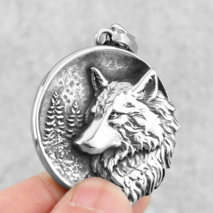 Collier Viking Loup "Pendentif Nordique Forêt Sauvage"