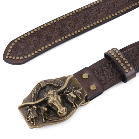 Ceinture Tête de Mort Western « Bison des Terres Sauvages »