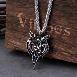 Pendentif Viking Corbeaux d’Odin et Épée