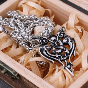 Pendentif Viking Corbeaux d’Odin et Épée