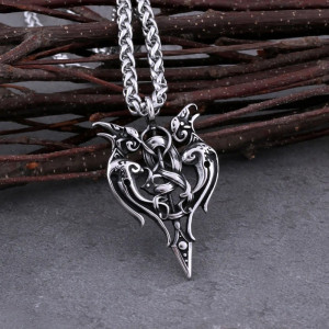 Avaant Pendentif Viking Corbeaux d’Odin et Épée
