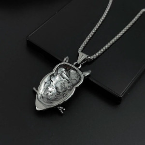 Vue Arrierre Pendentif Tête de Mort Hibou Calavera