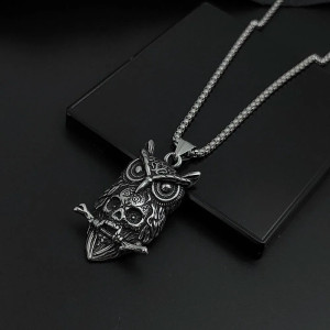 Pendentif Tête de Mort Hibou Calavera