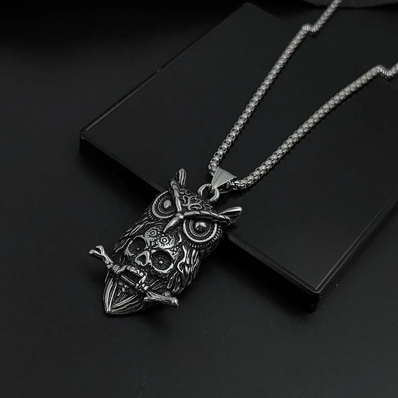 Pendentif Tête de Mort Hibou Calavera