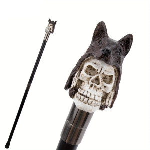 Canne Tête de Mort Loup "Wolf Spirit Shaman"
