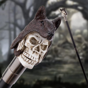 Canne Tête de Mort Loup « Wolf Spirit Shaman » - Style Gothique