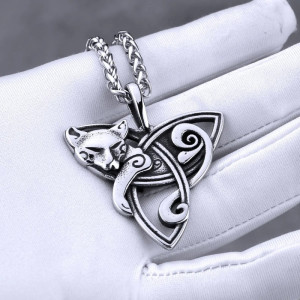 Pendentif Loup Celtique Triquetra