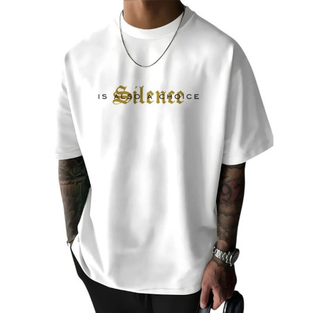 T-Shirt Tête de Mort « Le Choix du Silence » Couleur Blanc
