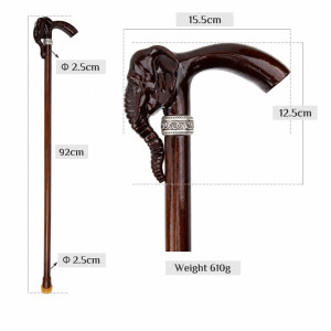 Taille Canne Éléphant Goth Rock Éléphant Royal Ébène