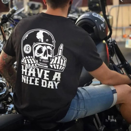 T-Shirt Tête de Mort « Passe une Bonne Journée »
