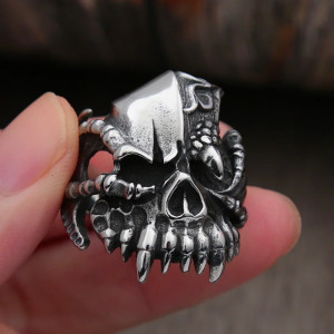 Bague Tête de Mort « Corbeau de l’Apocalypse »