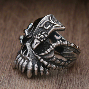 Bague Tête de Mort « Corbeau de l’Apocalypse »